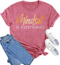 Inspirational Shirt for Women Mindset is Everything Tshirt Positive Kindness Short Sleeve