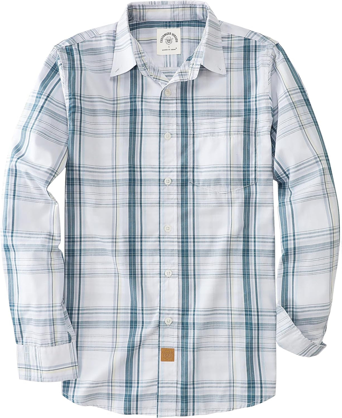 Mens Long Sleeve Button Down Shirts Plaid Casual Work Cotton Vintage Soft with Pocket Regular Fit