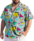 Big and Tall Hawaiian Shirts for Men Short Sleeve Plus Size 4XL 5XL 6XL, Relaxed Fit Vacation Beach Wear