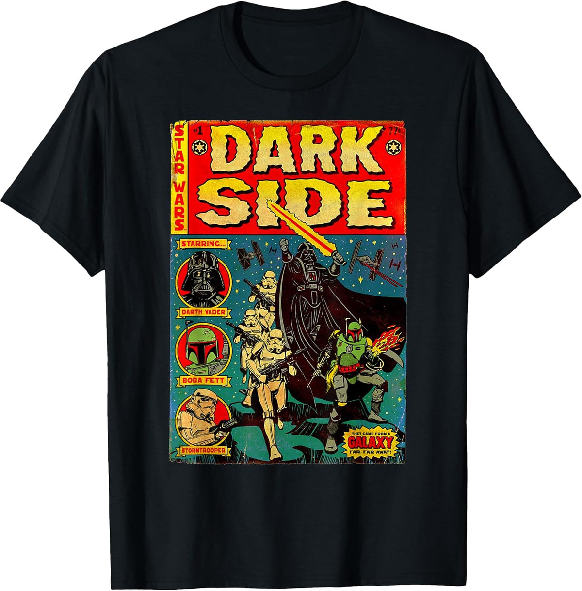 Vader Dark Side Retro Comic Cover Graphic T-Shirt T-Shirt