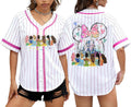 Magical Baseball Shirts for Women Princess Jersey Shirt Girls Trips Button Up Short Sleeve Jersey Top