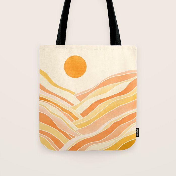 Golden Mountain Sunset / Abstract Landscape Tote Bag