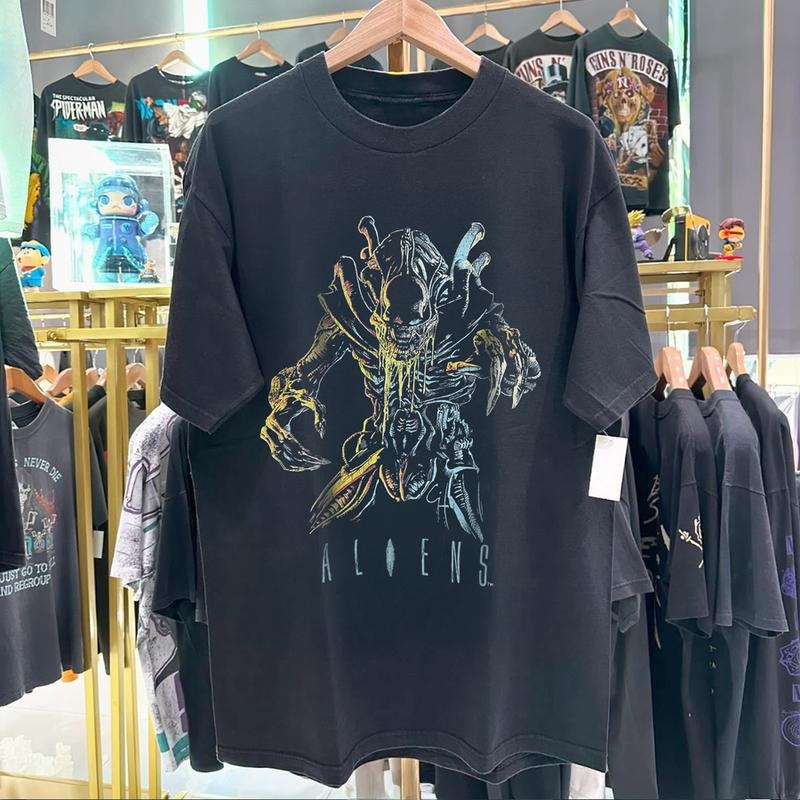 90S Aliens Promo Rare Black Shirt Him Her Fan Casual Classic T-Shirts