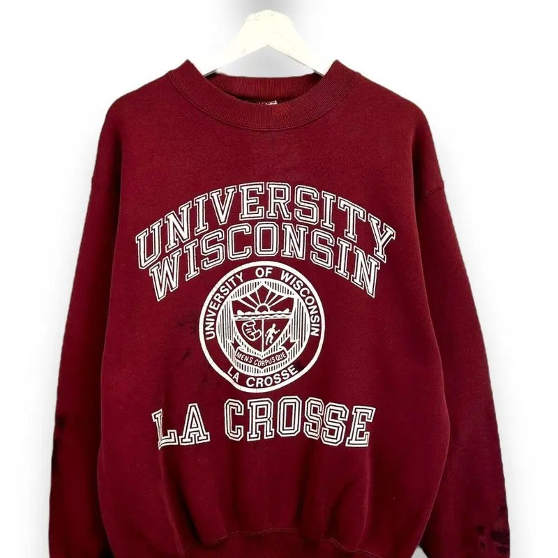 Vintage 80s 90s University Wisconsin NCAA Lacrosse Crest Size XL T-Shirts