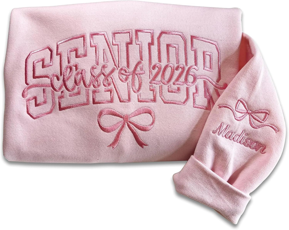 Personalized Embroidered Senior Class of 2026, Custom Graduation , School Shirt for Her or Him