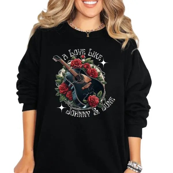 ' Love Like Johnny & June' Long Sleeve Casual Music Statement T-Shirts