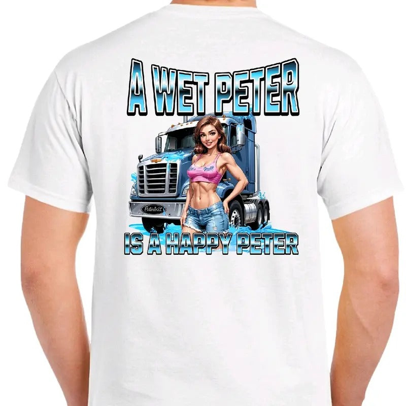 Wet Peter Is Happy Peter Funny Cotton Top T-Shirts
