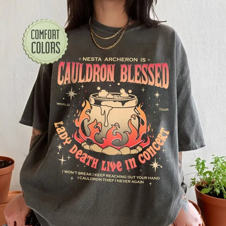 ACOTAR Nesta Archeron CauIdr0n Blessed Lady Death Band Shirt Rhysand Cassian Booktok Shirt SJM Casual Cotton Classic T-Shirts