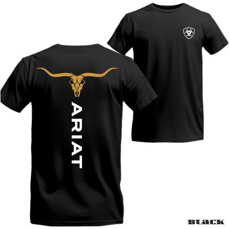 ARIAT Gold Bull Skull Suitable Both Breathable Material Easy Pair Various Outfits T-Shirts