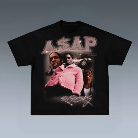 ASAP Prints Vintage Rapper Shirt Hip Hop Shirt Rap Music Shirt R&B Shirt Pop Shirt Shirt Him Short Sleeve Shirt Shirt Trending Top Menswear Underwear Streetwear T-Shirts
