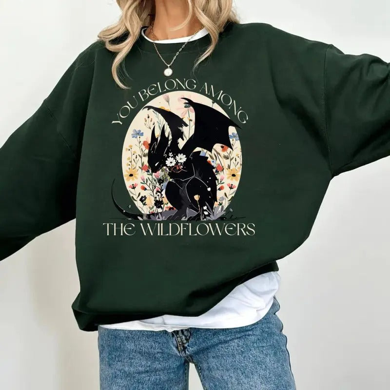 Abraxos Flower Shirt Throne Glass Flower Fantasy Dragon Bookish Shirt Fantasy Book Lover Shirt Bookish T-Shirts