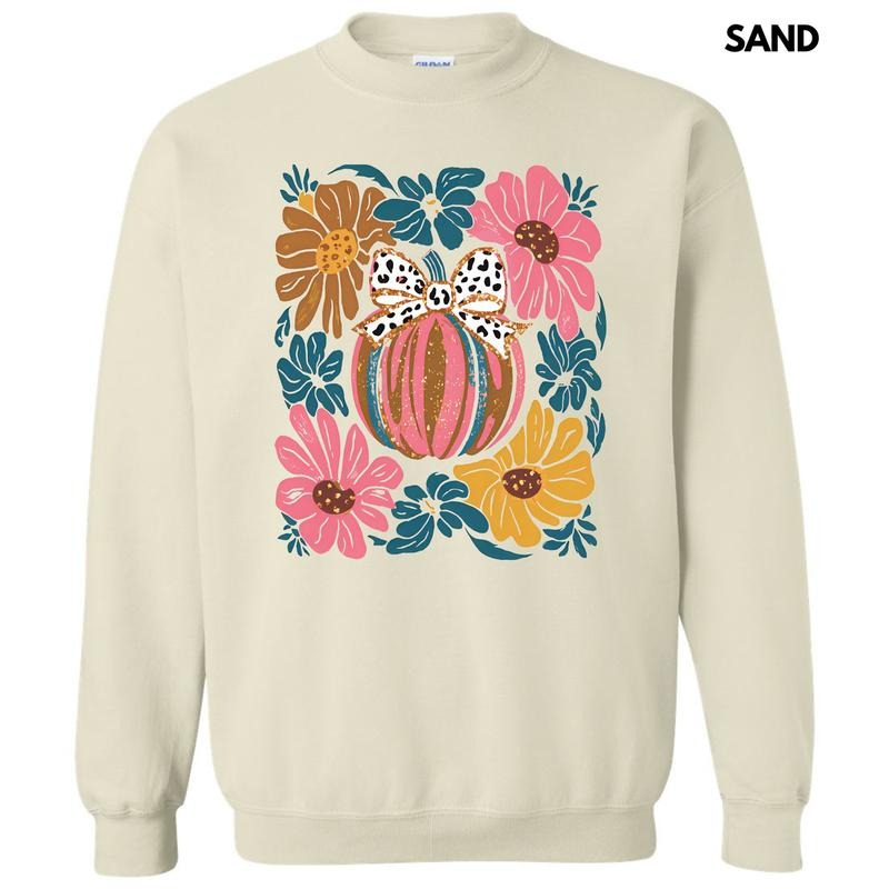 Abstract Flowers & Pumpkin 'NLB' T-Shirts
