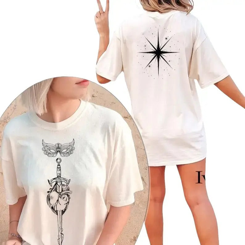 Acotar Nesta Archeron Starborn Lady Death Shirt Nesta Valkyrie Nesta Cassian Shirts Top Womenswear Casual Comfort T-Shirts