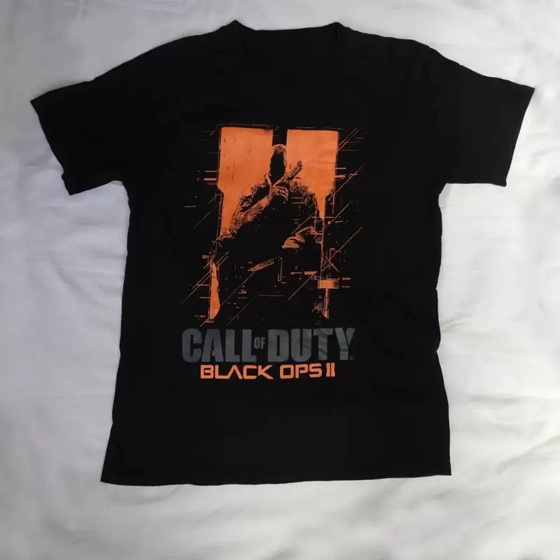 Activision Call Duty Black Ops II One Size Cotton 2012 Game Top Streetwear Casual Gildan 5000 6.1 Ounce Soft Combed Cotton T-Shirts