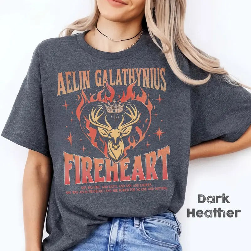 Aelin Galathynius Fireheart Shirt Throne Glass Fan Kingsflame Thirteen Shirt Throne Glass T-Shirts