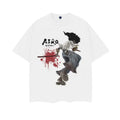 Afro Samurai "Afro" Vintage Anime 100% Cotton Original DTG Printing Baggy Compression Clothes Top Casual Man White T-Shirts