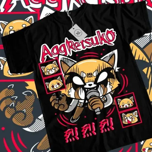 Aggretsuko Aggressive Retsuko Kawaii Waifu Girl Anime Shirt All Size T-Shirts