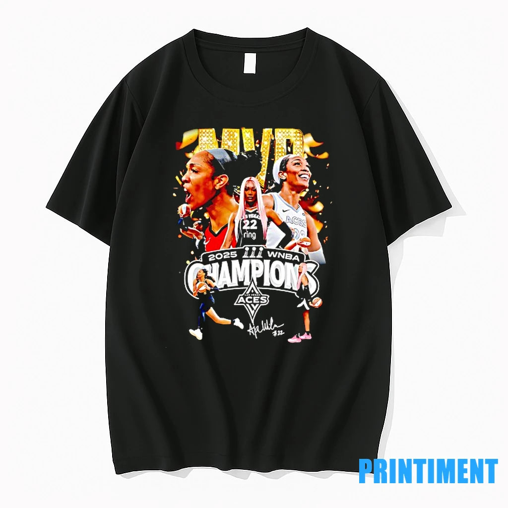 Aja Wilson Mvp Las Vegas Aces Champions Wnba 2025 Signature Tshirts Sweater