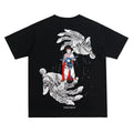 Akira "Control" Heavyweight Vintage 100% Cotton Anime Menswear Top Crew Necks Casual Streetwear Black T-Shirts