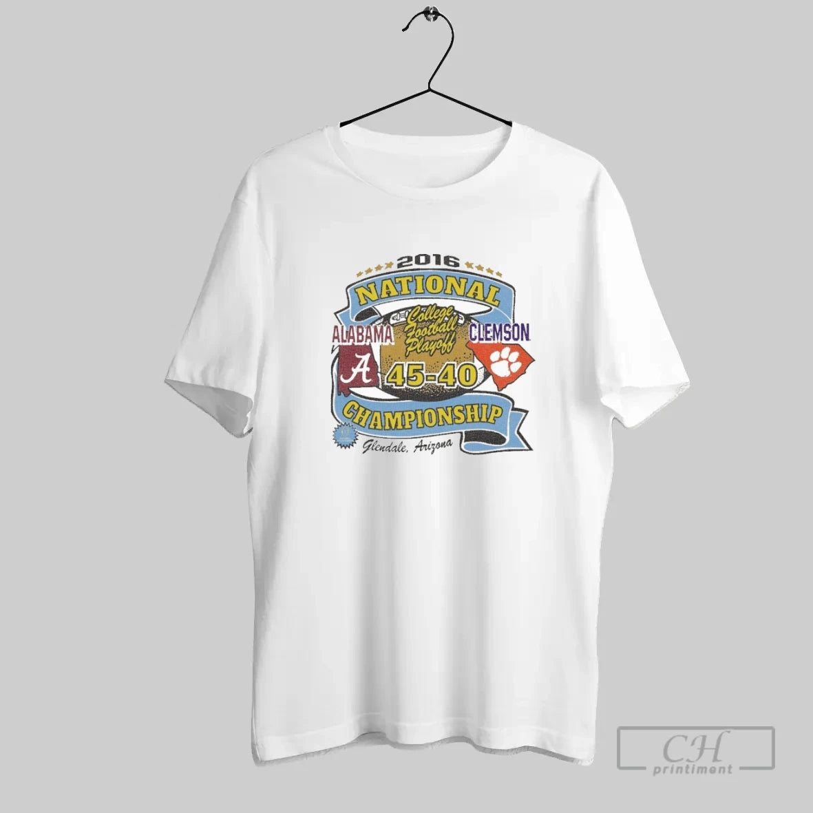 Alabama Vs Clemson 2016 Cfp National Championship Game Matchup T Shirt