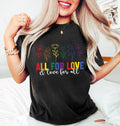 All Love Love All LGBTQ Pride Pride Month Shirt Rainbow Flowers Gay Shirt Queer Inclusive Equality Top Casual Cotton T-Shirts