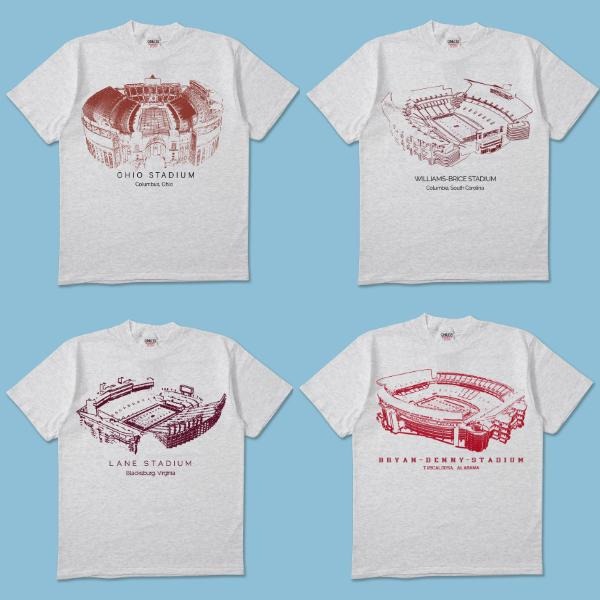 All NCAA College Team Stadium Game Day Football College Fan T-Shirts