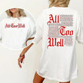 All Too Well Shirt I Remember Shirt Music Lover Shirt All Too Well Music Lover Red Album Womenswear T-Shirts