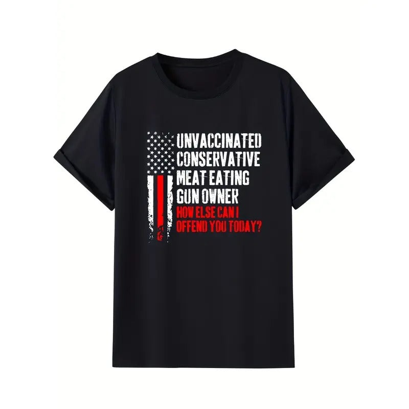 American Flag Vibrant Pattern Print Summer Casual Outfits Patriotic Summer Made USA T-Shirts