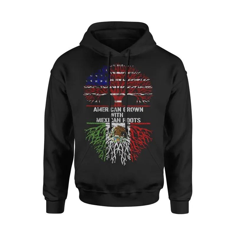 American Grown Mexican Roots Mexican American Cotton Fabric Soft Casual Long Sleeve Comfort Womenswear T-Shirts