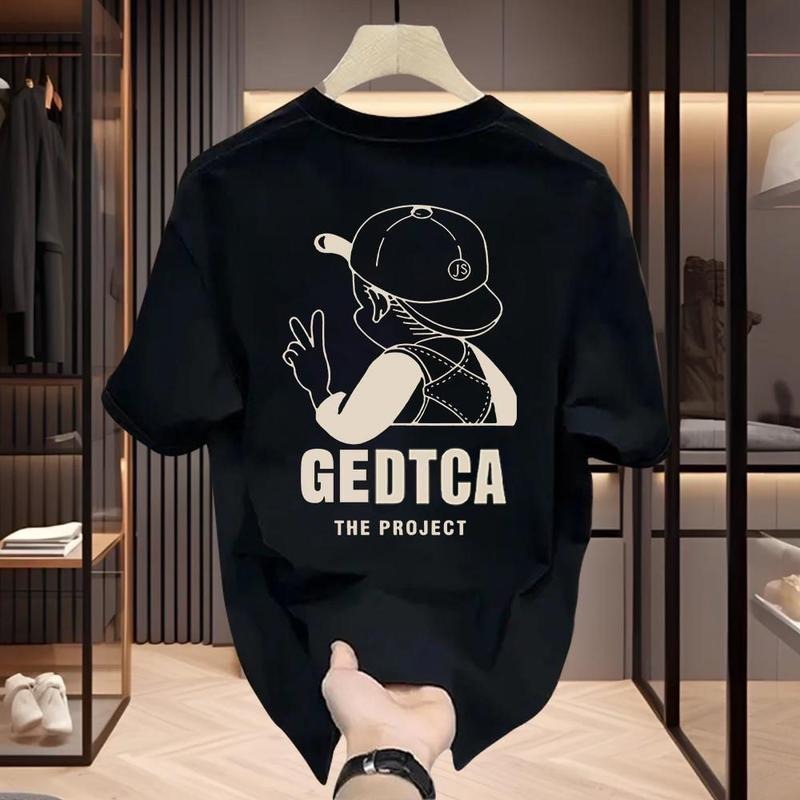 American Street Brand Cotton Print Short Sleeve Ins Summer Pu Shuai Loose Crew Neck Top National T-Shirts