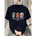 American Trend High Street Casual Printed Half Sleeve 2025 Summer Pure Cotton Loose Short Sleeve Summer T-Shirts