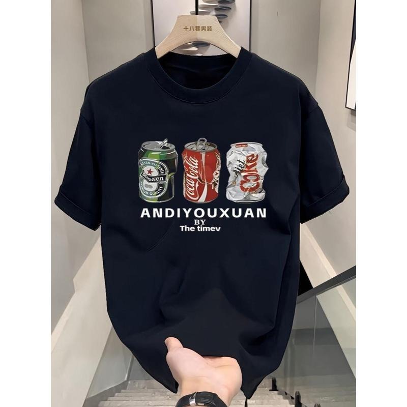 American Trend High Street Casual Printed Half Sleeve 2025 Summer Pure Cotton Loose Short Sleeve Summer T-Shirts