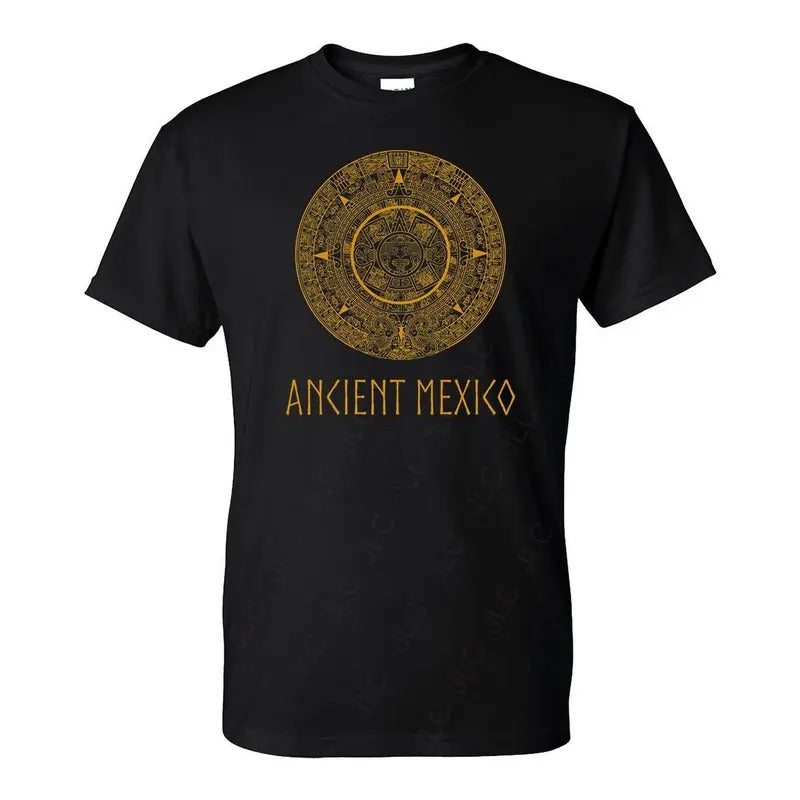 Ancient Mexico Aztec Calendar Casual Classic Cotton Menswear Soft Top T-Shirts