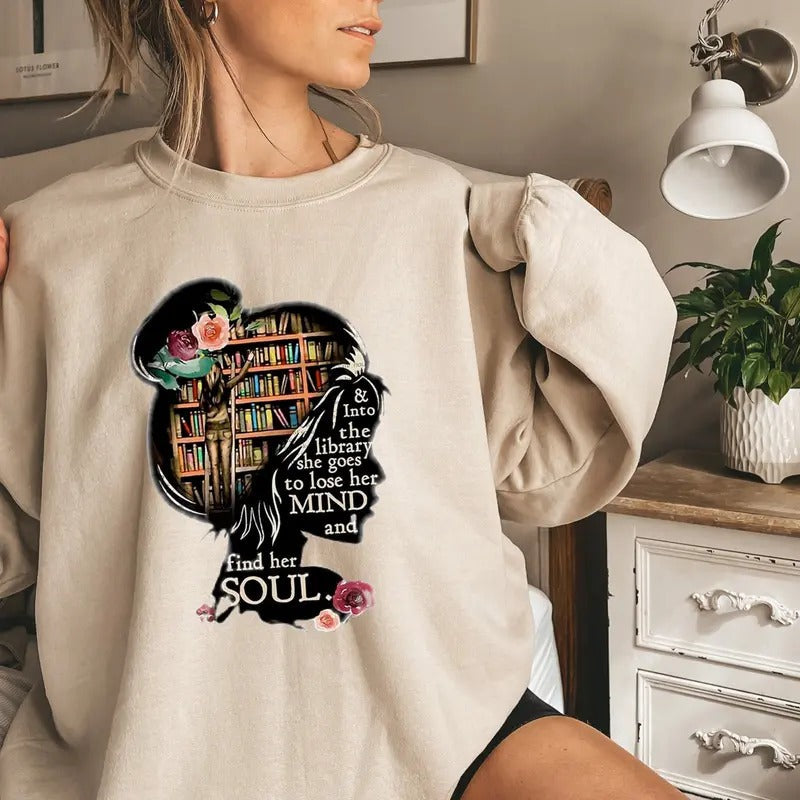 Library She Goes Lose Her Mind Find Her Soul Shirt Read Banned Books Book Lover Reading Book ILWIQ T-Shirts
