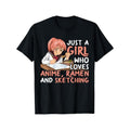 [Anime Cotton ] Cotton Anime Ramen Casual Round Neck Non Stretch Fabric Machine Washable All Seasons Made USA T-Shirts