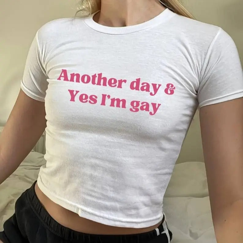 Another Day Yes I'M Gay Lesbian Pride Baby Y2k 90s Baby Pride Baby LGBT Shirt Y2K Baby Gay Bisexual Queer Shirt Memphishottieshirt T-Shirts