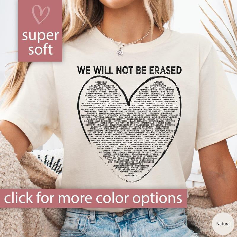 Anti Censorship Shirt Banned Words We Will Not Be Erased Shirt Political Equality Shirt T-Shirts