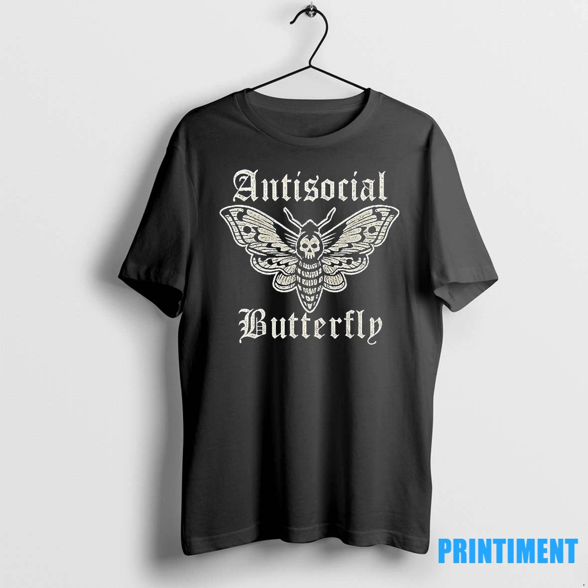 Anti Social Butterfly Gothic Skull Butterfly Tshirts Sweater Hoodie