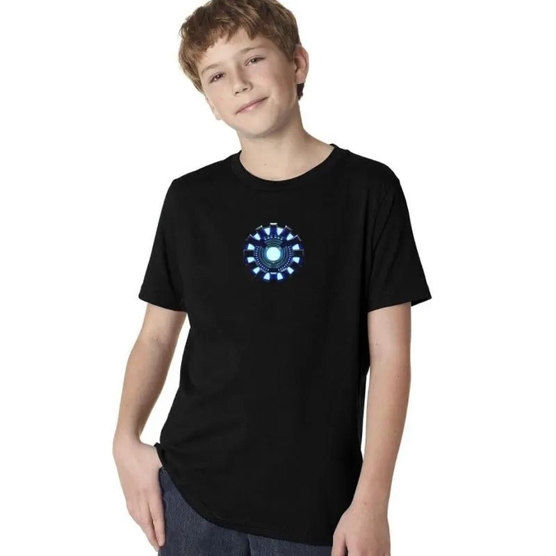 Arc Reactor B Casual Cotton Top Blue Classic T-Shirts
