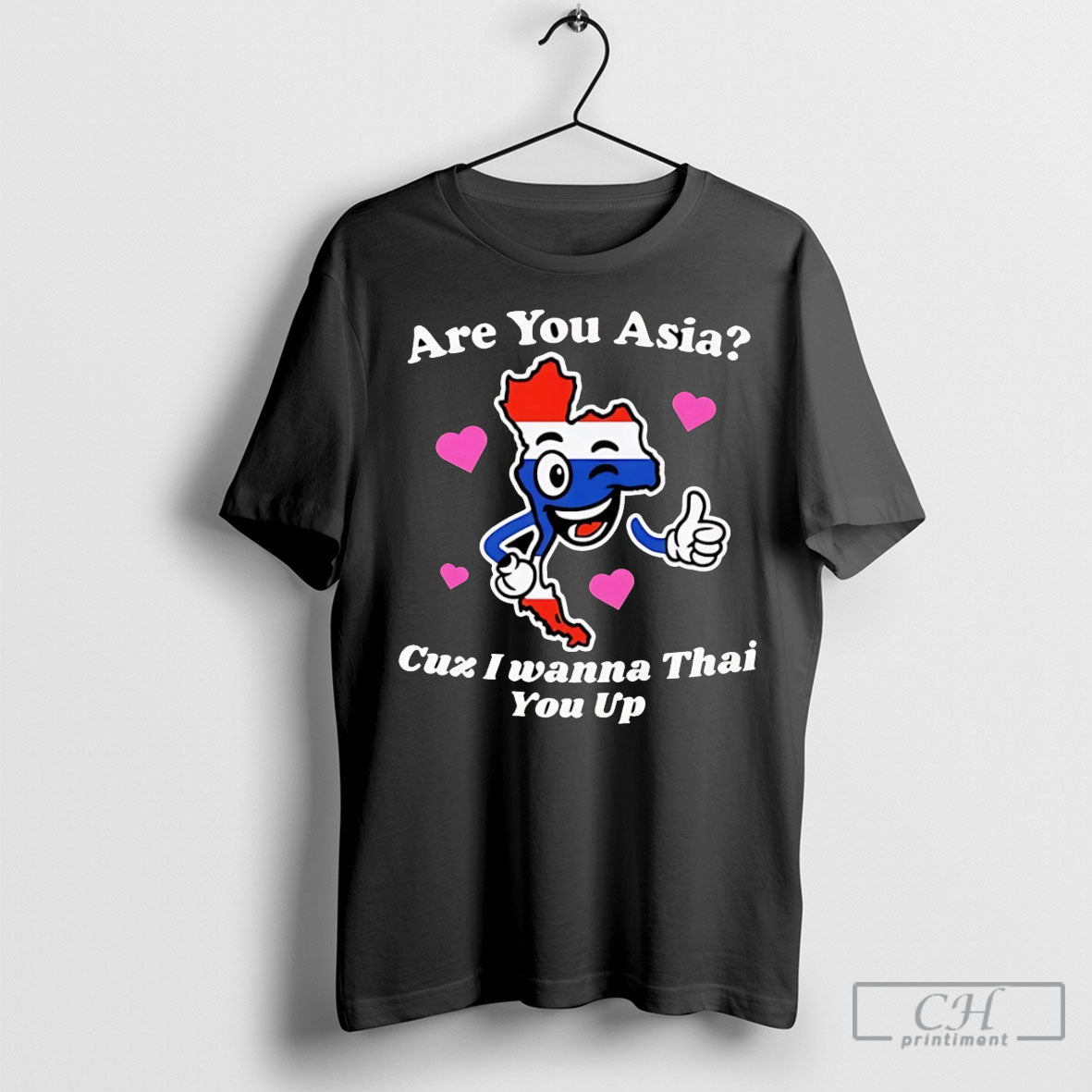 Are You Asia Cuz I Wanna Thai You Up Ornament Poster Black Shirt