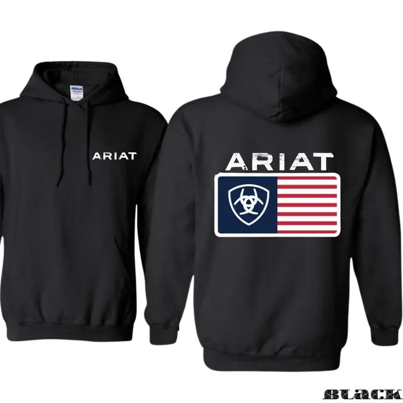 Ariat Distinctive American Flag Logo Suitable Outdoor Activities Bold Providing T-Shirts