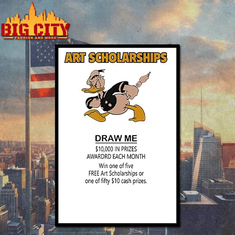 Art Scholarships Draw Me Vintage Cartoon Duck Shirt