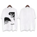 Ashita No Joe "Showdown" Heavyweight Vintage 100% Cotton Anime Menswear Top Crew Necks Casual Streetwear White Baggy Tropical T-Shirts