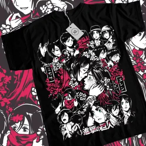 Attack Titan Mikasa Eren Mikasa Girl Anime AOT Shirt All Size T-Shirts