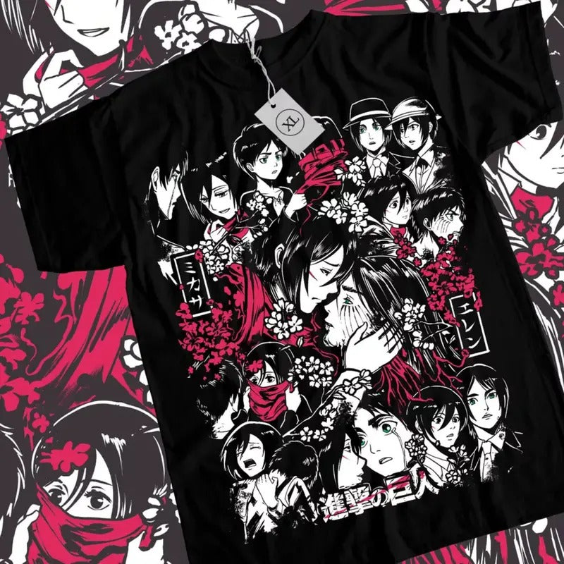 Attack Titan & Eren Mikasa Memory Anime Manga Lover Ball Cotton T-Shirts