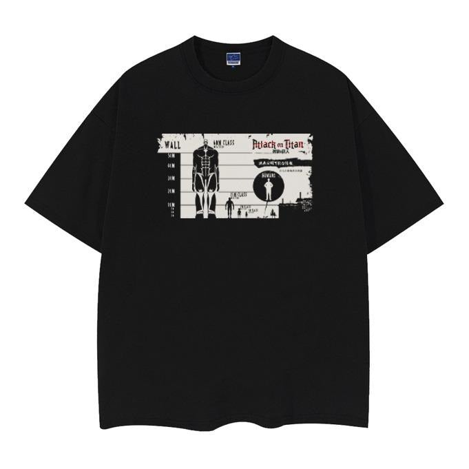 Attack Titan "Illustration" Vintage Anime 100% Cotton Original Top Casual Streetwear T-Shirts