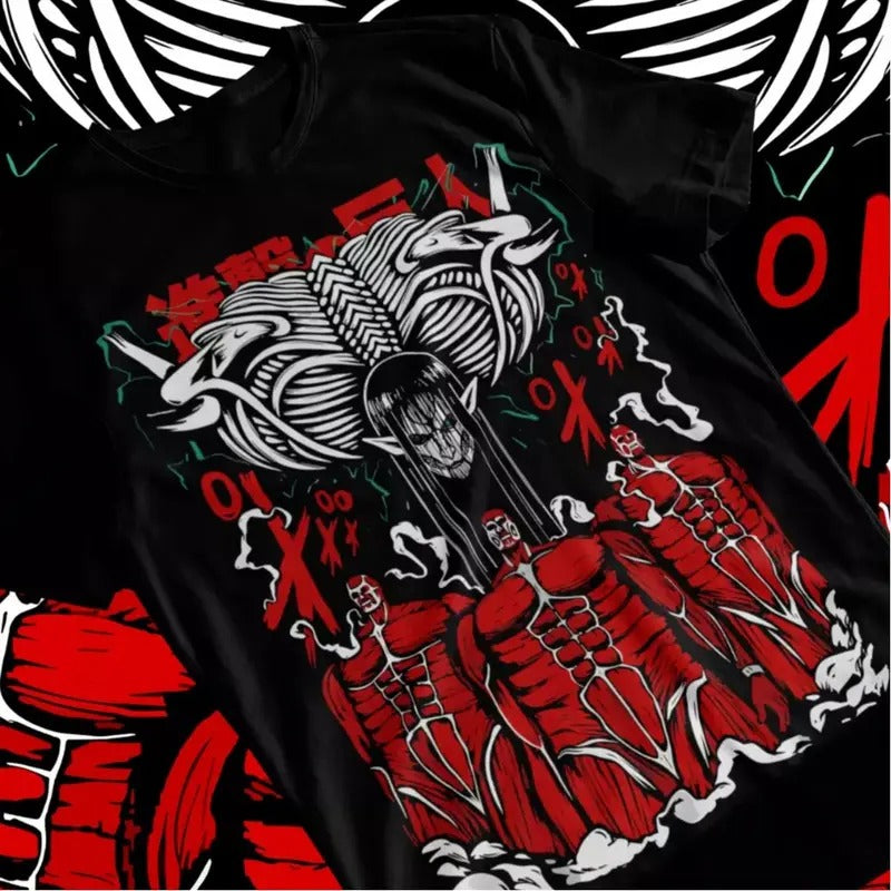 Attack Titan Eren Rumbling Shingeki No Kyojin Anime Soft T-Shirts