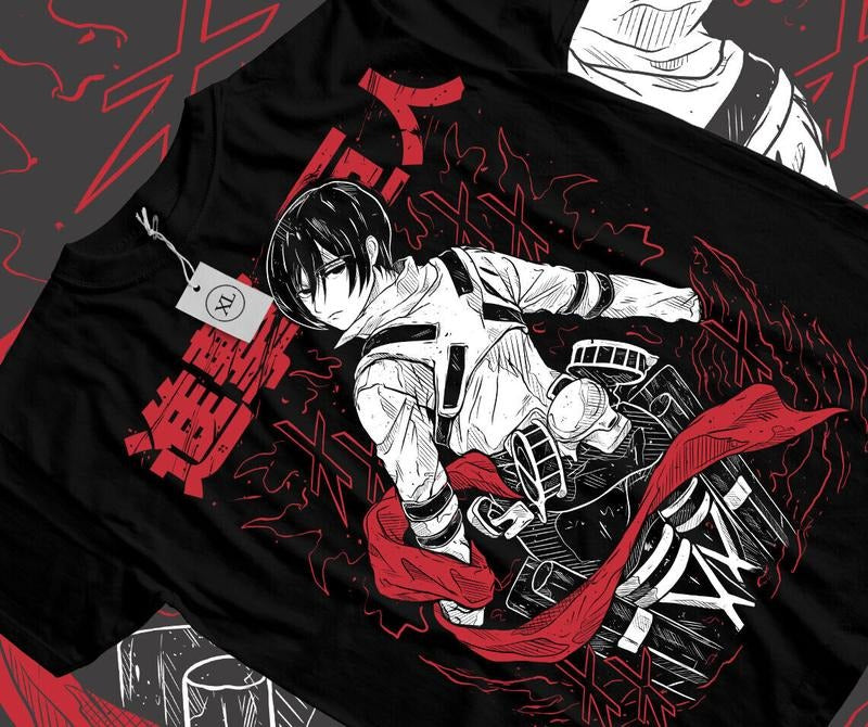 Attack Titan S 4XL Mikasa Shingeki No Kyojin Anime Horror Shirt S 4XL T-Shirts