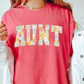 Aunt Floral Retro Comfort Colors Cotton Fit Sleeve Comfortable Cute Casual Fabric Top Womenswear Breathable Checkered T-Shirts