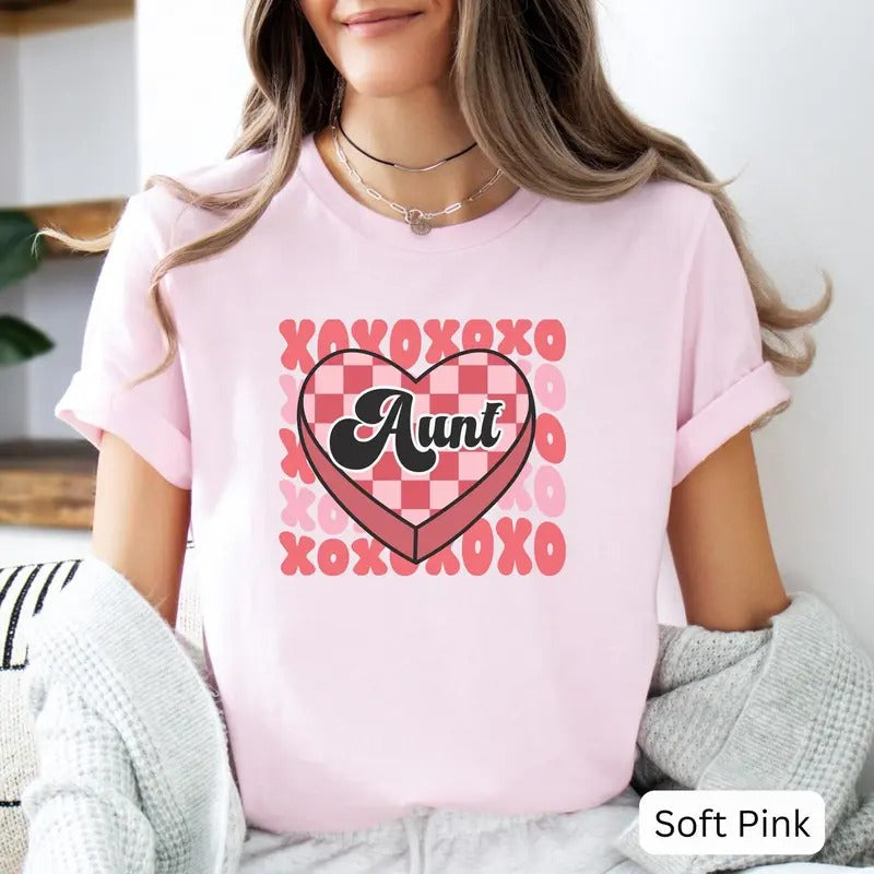 Aunt Valentine Shirt Pregnancy Announcement Pregnancy Reveal Sister New Aunt T-Shirts